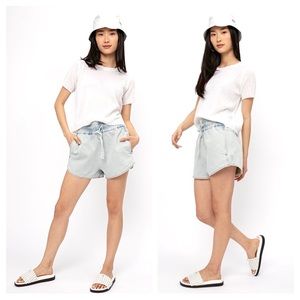 IRO Paris Ouaga Bleached Blue Denim Jean shorts Size XS, FR 34, US 2